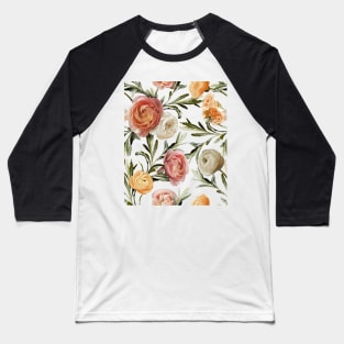 Flower Power Rosa Baseball T-Shirt